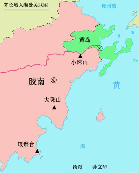 齐长城入海处关联图